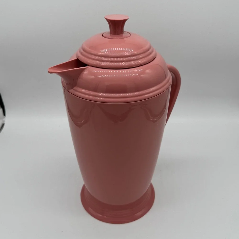 Vintage FIESTAWARE Rose Pink Insulated Thermal Coffee Carafe Pitcher w/ Lid MCM